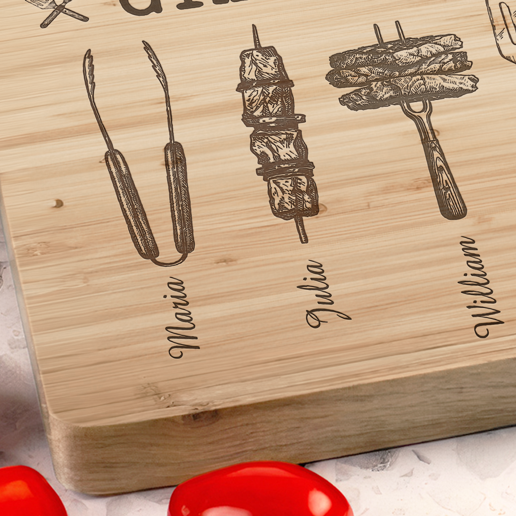 Father's Day Gifts, Everything Tastes Better On Grandpa's Grill - Personalized Cutting Board