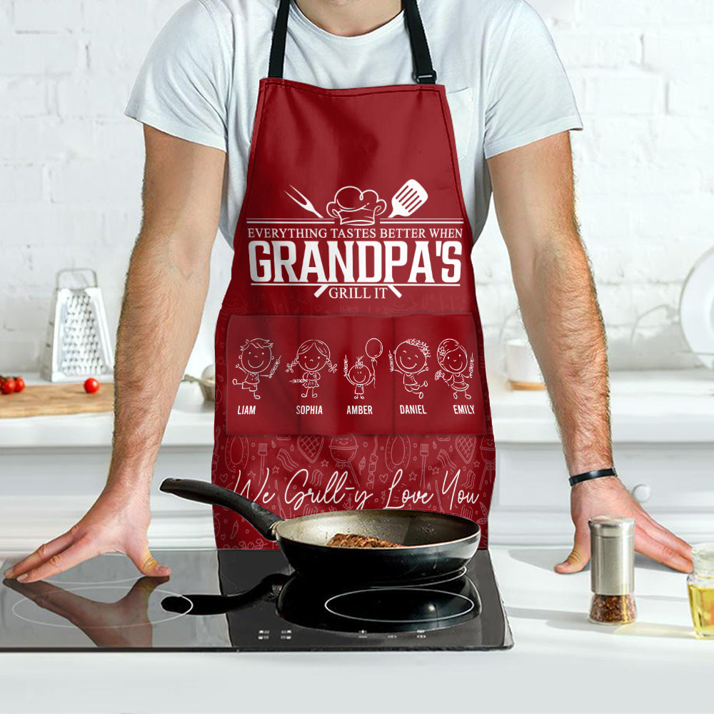Everything Tastes Better When Grandpa's Grill It - Personalized Apron