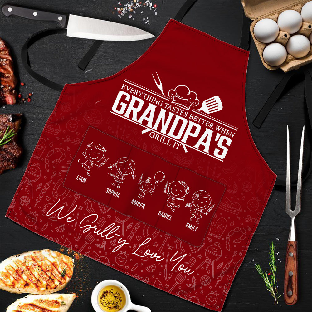 Everything Tastes Better When Grandpa's Grill It - Personalized Apron
