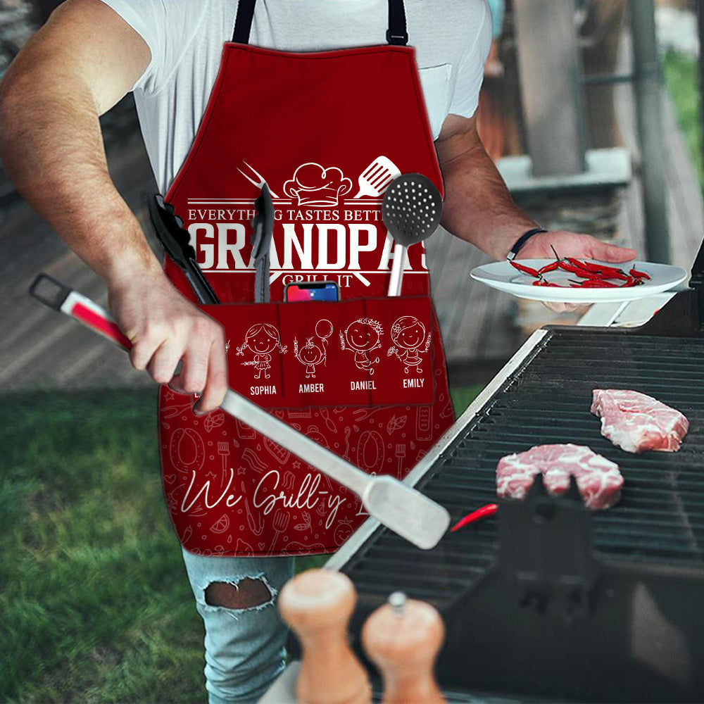 Everything Tastes Better When Grandpa's Grill It - Personalized Apron