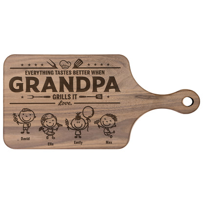 Everything-Tastes-Better-When-Grandpa,-Dad-Grills-It-Father'S-Day-Gift-Personalized-Cutting-Board-2