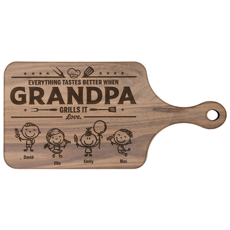 Everything-Tastes-Better-When-Grandpa,-Dad-Grills-It-Father'S-Day-Gift-Personalized-Cutting-Board-2