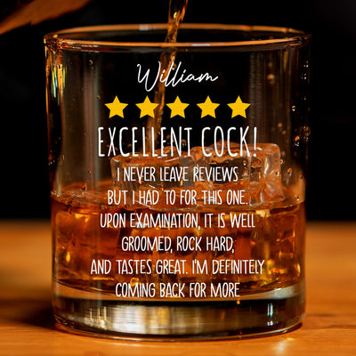 Excellent Cock! - Naughty & Funny Gifts For Husband - Personalized Whiskey Glass