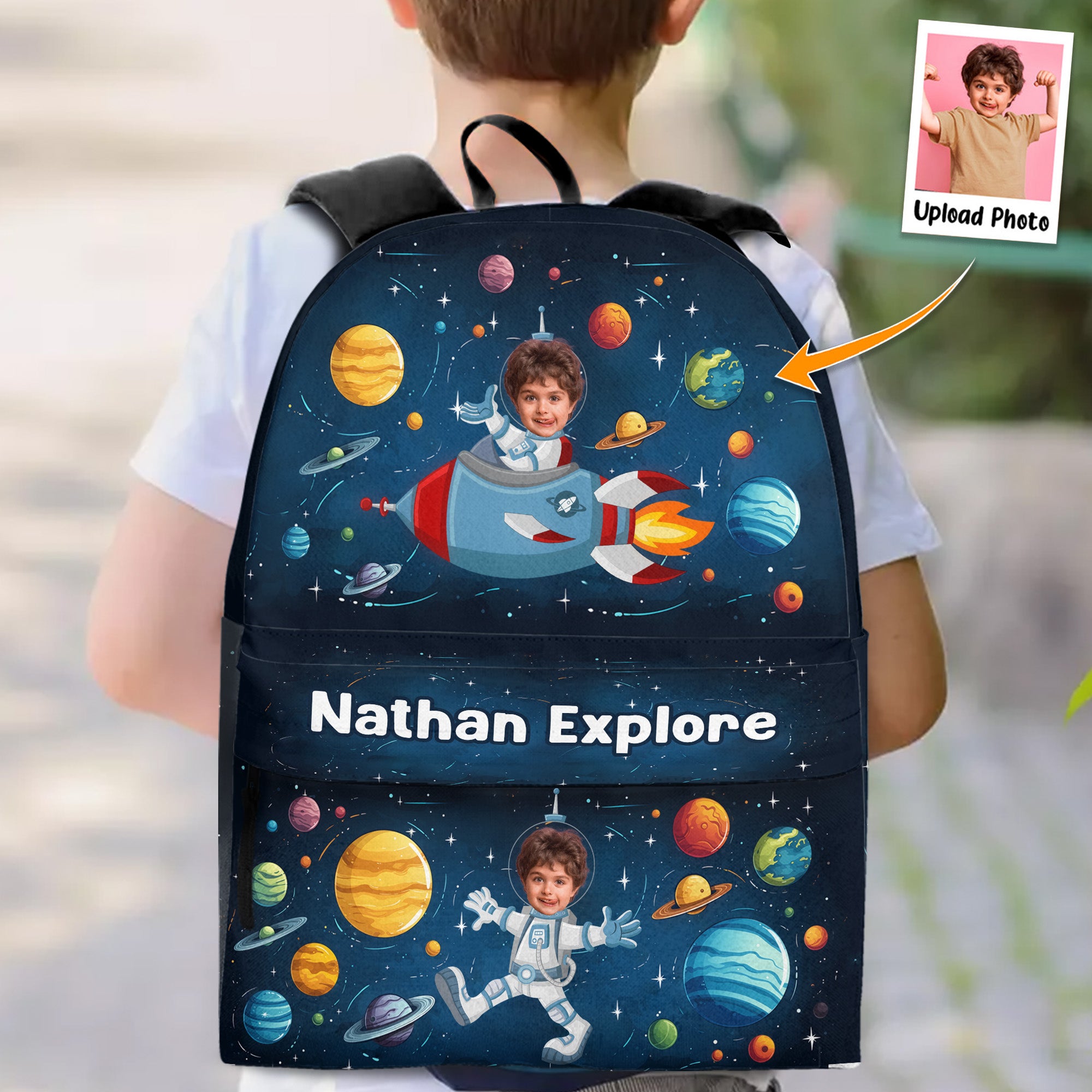 Explore The Universe As Astronaut Gift For Kid - Personalized Photo Kid Backpack