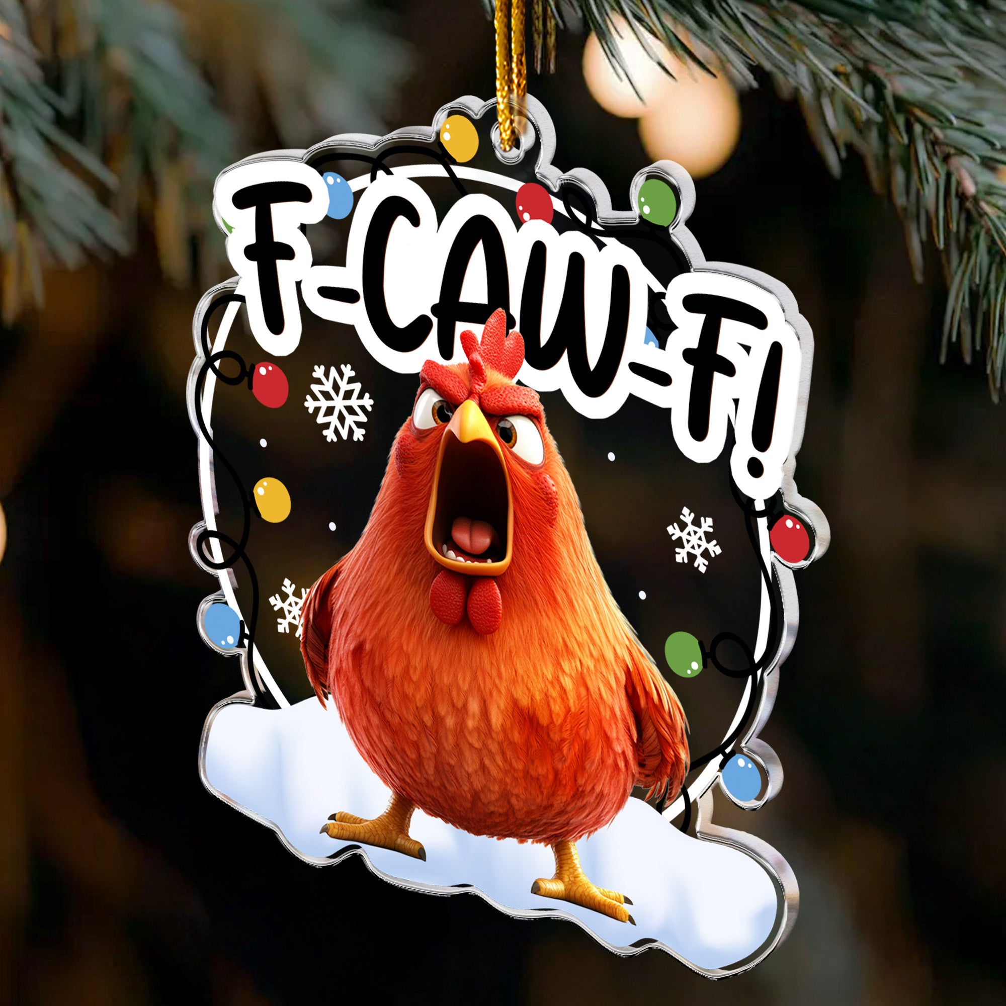 F-Caw-F Funny Ornament Exchange Gifts Silly Bulk Gift For Coworkers - Personalized Acrylic Ornament