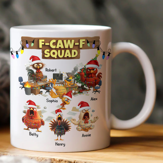 F-Caw-F Squad - Funny Exchange Gift For Coworker Team White Elephant Party - Personalized Mug