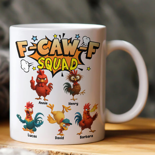 F-Caw-F Squad Funny Exchange Gift, White Elephant Gift For Team - Personalized Mug