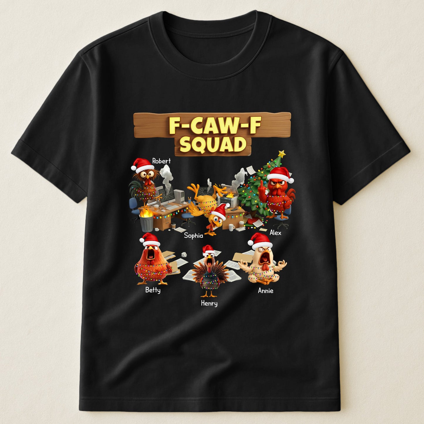 F-Caw-F Squad - Funny White Elephant Party Exchange Gift For Coworker Team - Personalized Shirt