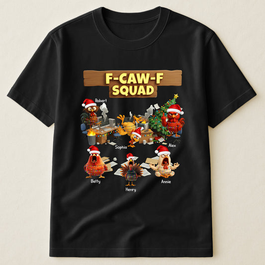 F-Caw-F Squad - Funny White Elephant Party Exchange Gift For Coworker Team - Personalized Shirt