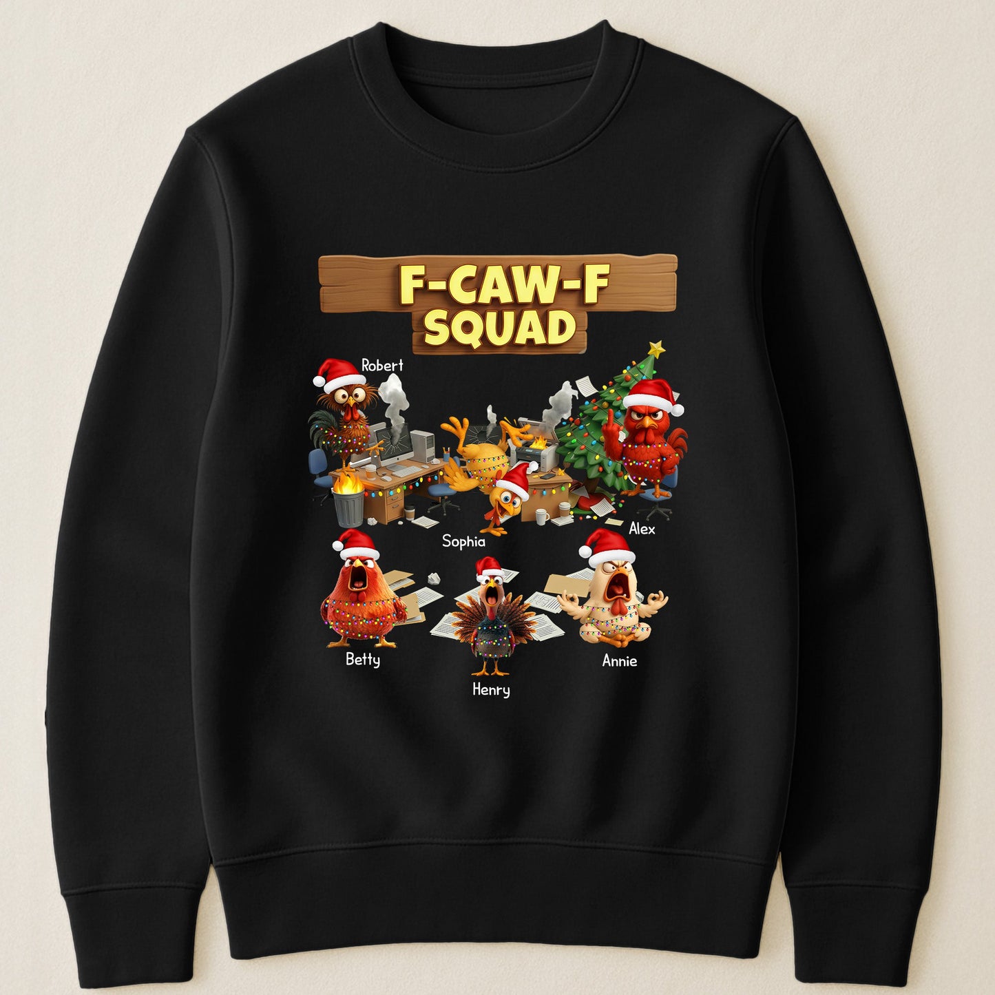 F-Caw-F Squad - Funny White Elephant Party Exchange Gift For Coworker Team - Personalized Shirt