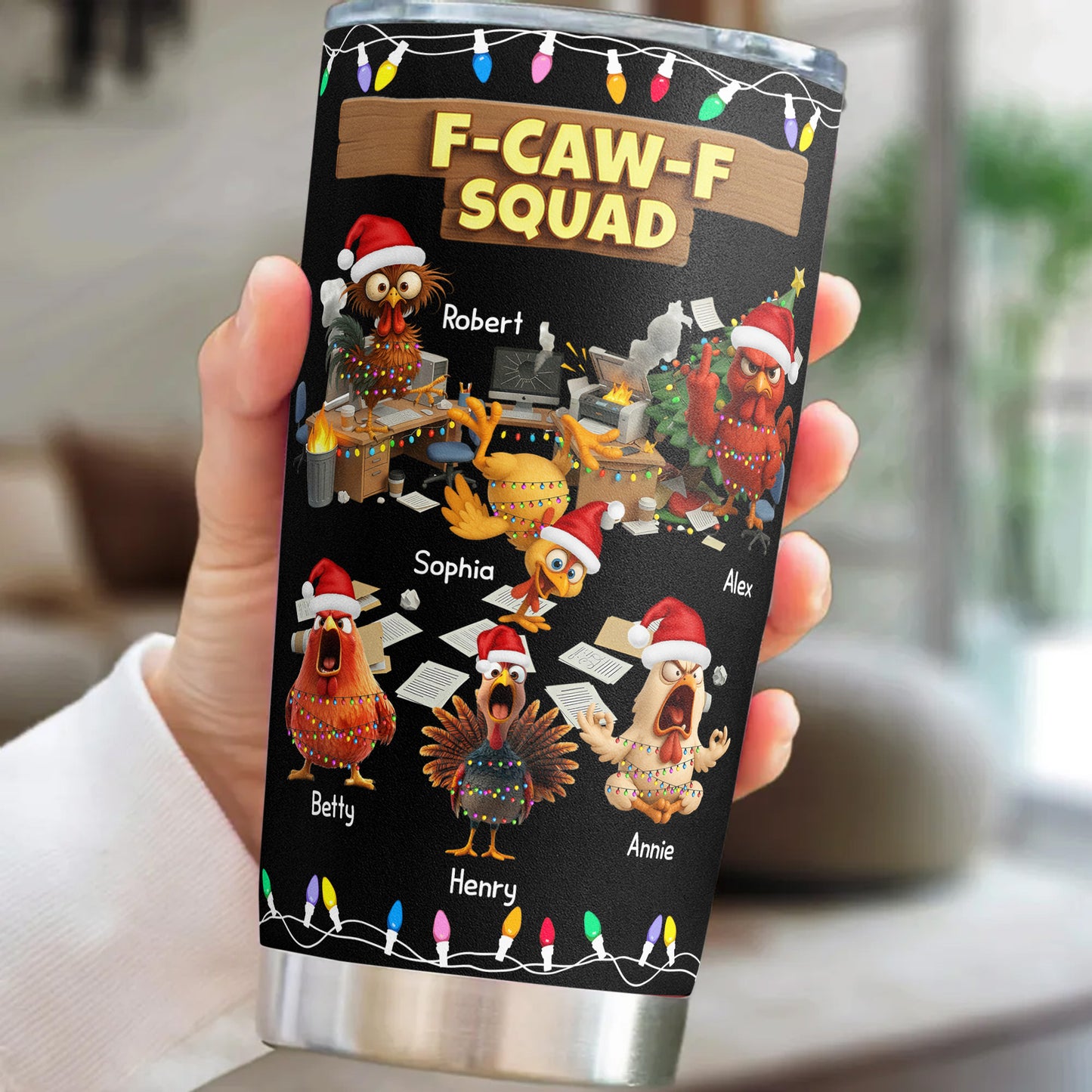 F-Caw-F Squad - Funny White Elephant Party Exchange Gift For Coworker Team - Personalized Tumbler Cup