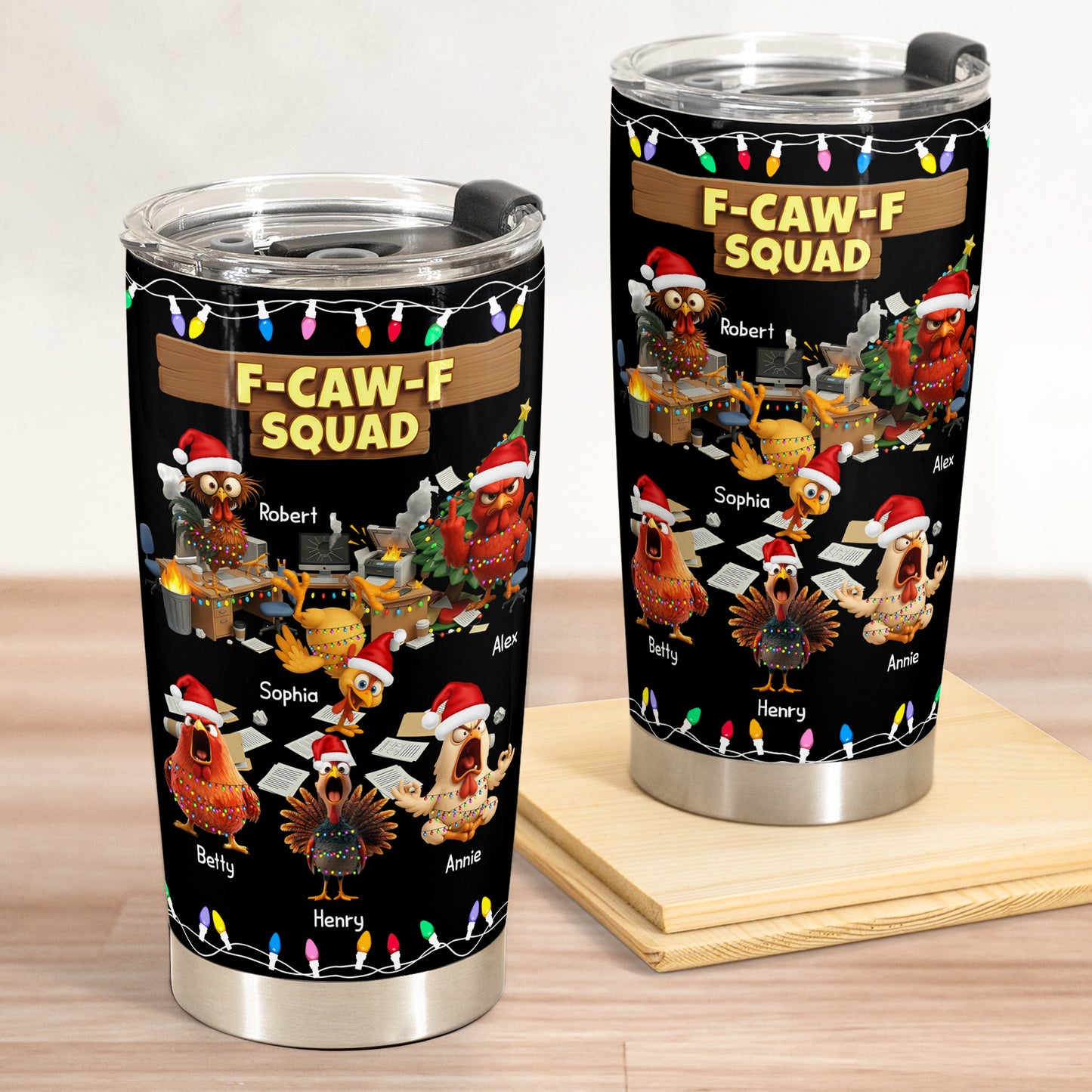 F-Caw-F Squad - Funny White Elephant Party Exchange Gift For Coworker Team - Personalized Tumbler Cup