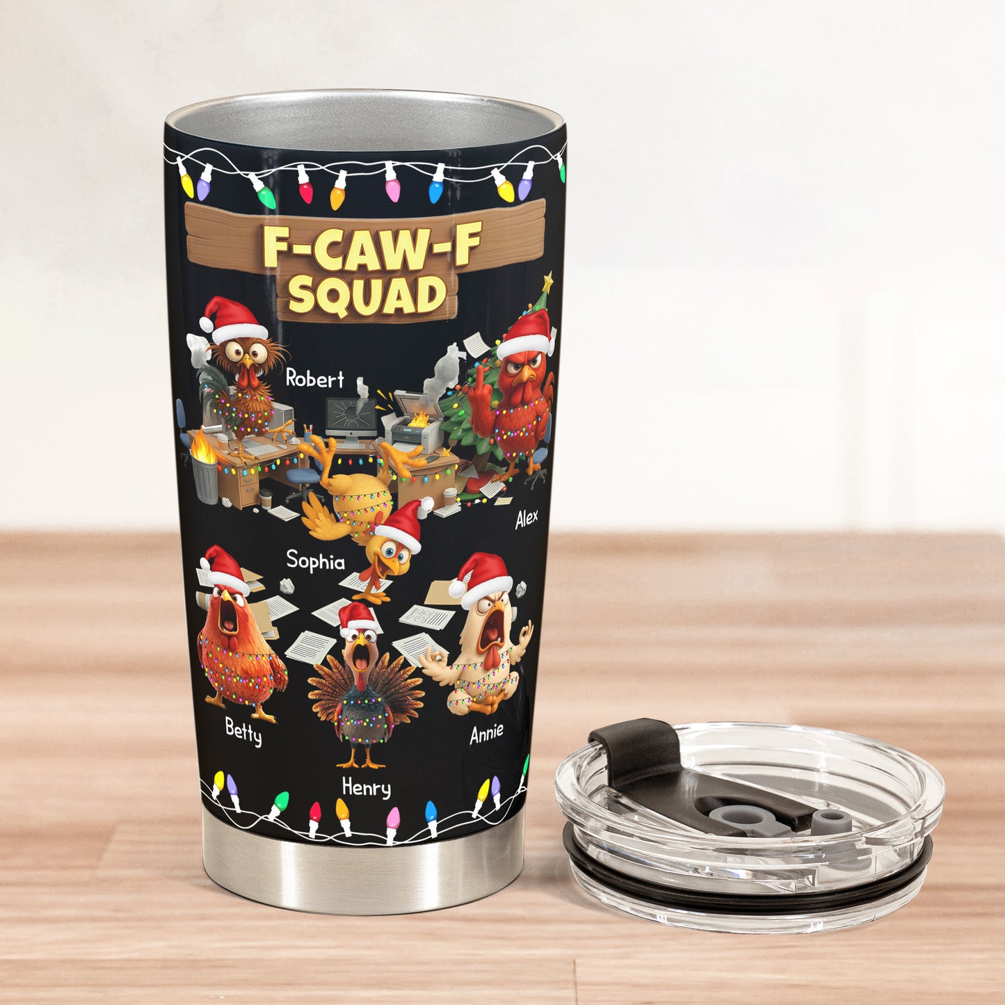 F-Caw-F Squad - Funny White Elephant Party Exchange Gift For Coworker Team - Personalized Tumbler Cup