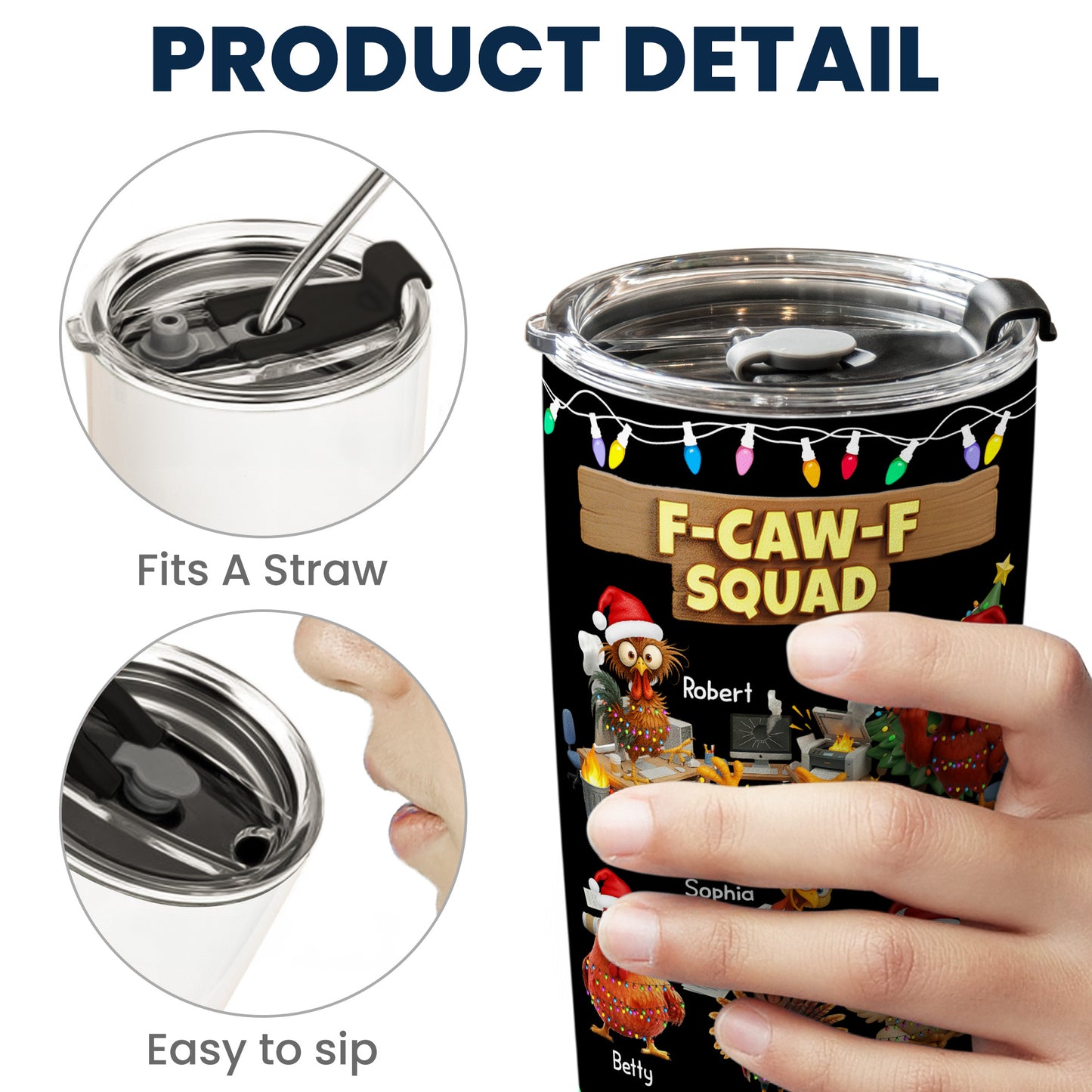 F-Caw-F Squad - Funny White Elephant Party Exchange Gift For Coworker Team - Personalized Tumbler Cup