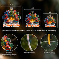 F-Caw-F Squad - Funny White Elephant Party Exchange Gift For Coworker Team Ver 2 - Personalized Acrylic Ornament