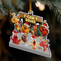 F-Caw-F Squad - Funny White Elephant Party Exchange Gift For Coworker Team (8+ People) - Personalized Acrylic Ornament