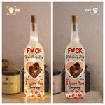 F Valentine's Day I Love You Every Day - Personalized Photo Bottle Lamp