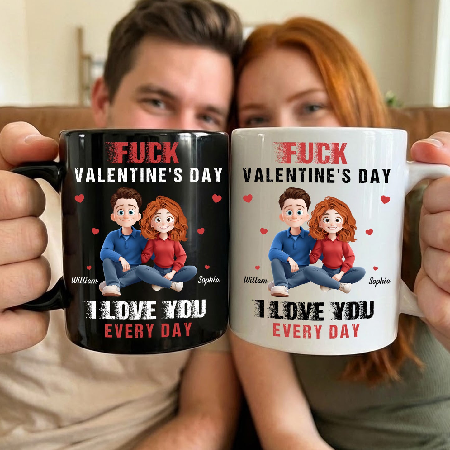 F Valentine's Day I Love You Every Day New Version Gift For Him, Her - Personalized Mug