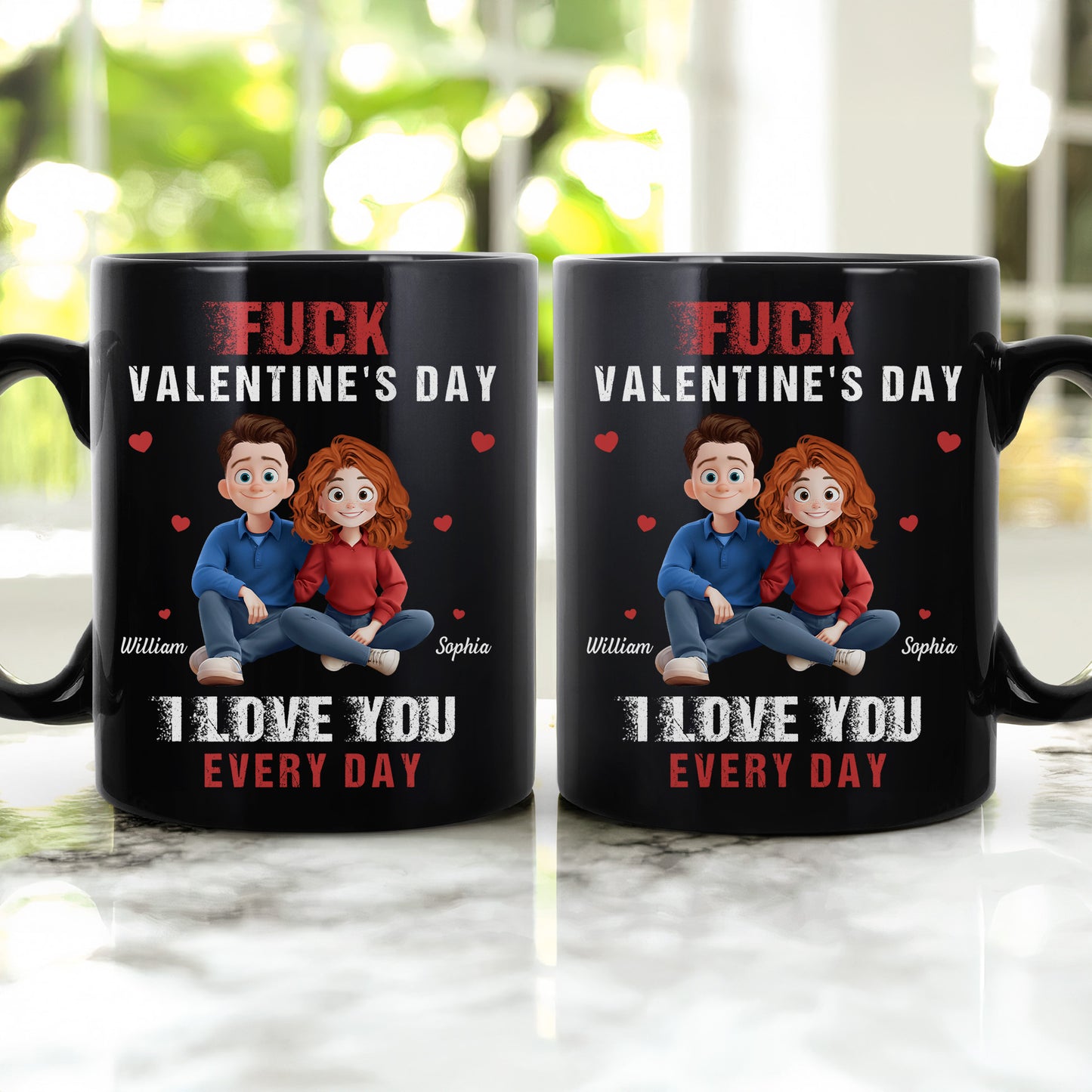 F Valentine's Day I Love You Every Day New Version Gift For Him, Her - Personalized Mug