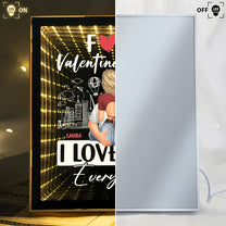 F Valentine's Day I Love You Every Day - Personalized Infinity Mirror Light Box