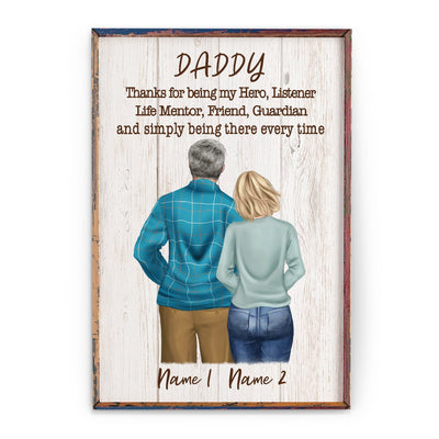 Daddy Thanks For Being My Hero - Personalized Poster