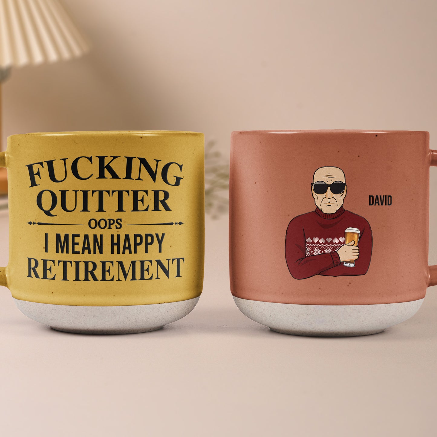 F**King Quitter Oops I Mean Happy Retirement - Personalized Pottery Mug