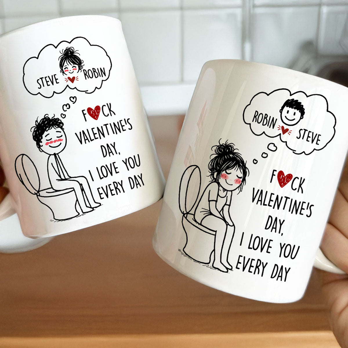 F()Ck Valentine's Day, I Love You Every Day Cute Cartoon - Personalized Mug