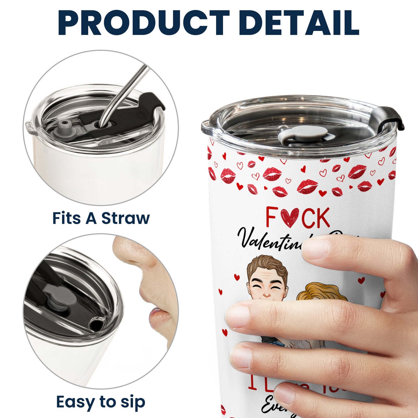 F()*K Valentine's Day I Love You Every Day - Personalized Tumbler Cup