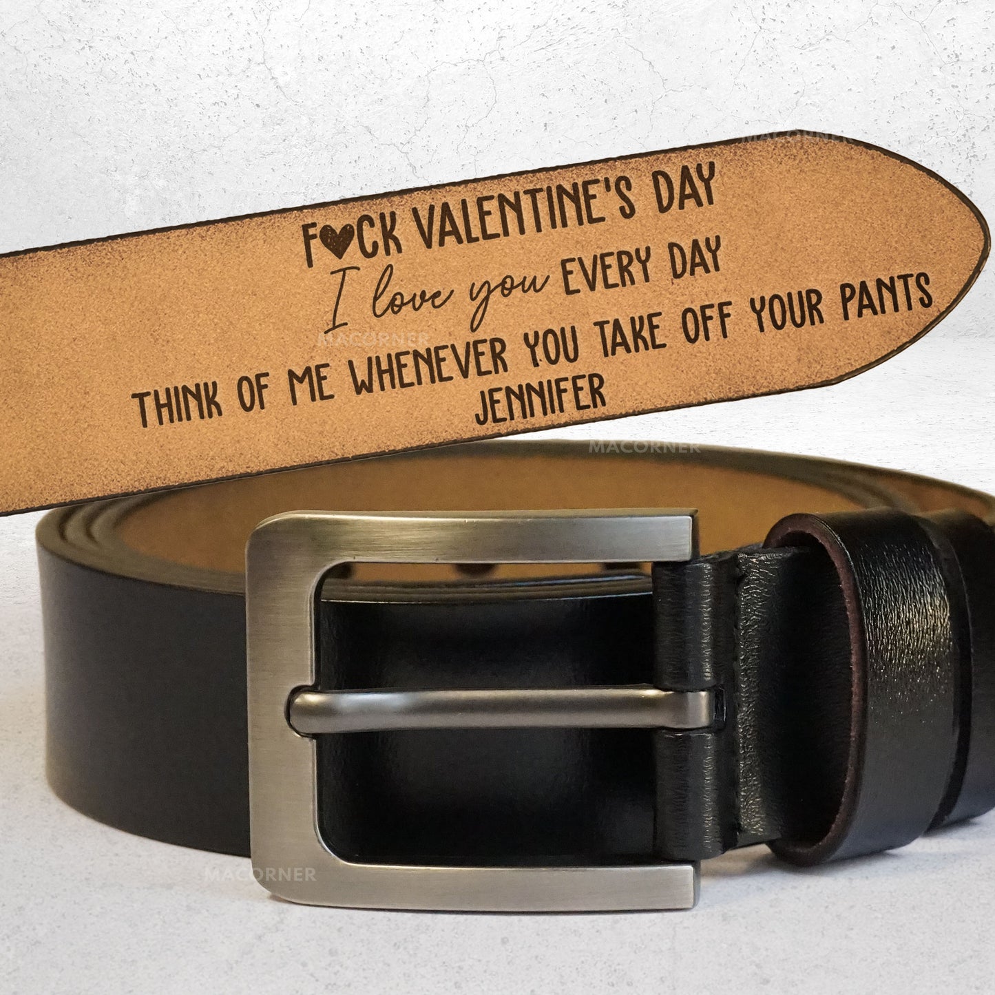 F#ck Valentine's Day I Love You Every Day - Personalized Engraved Leather Belt