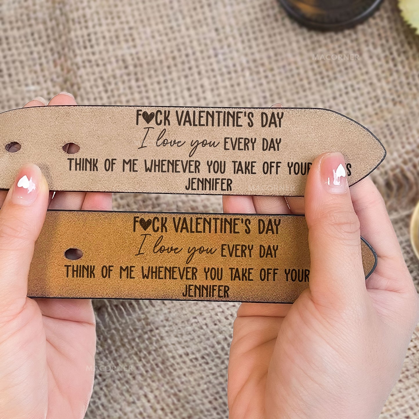 F#ck Valentine's Day I Love You Every Day - Personalized Engraved Leather Belt