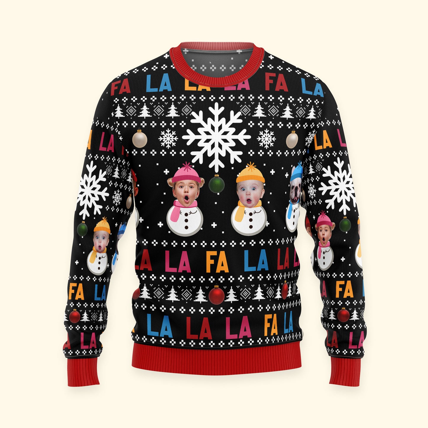 Fa La La La La La La La La - Personalized Photo Ugly Sweater