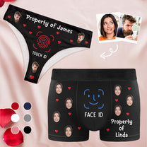 Face ID Touch ID Property Of - Personalized Photo Couple Matching Underwear