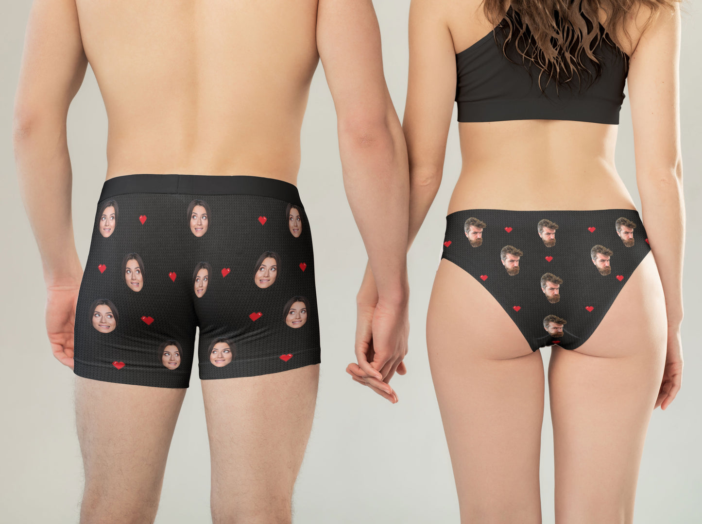 Face ID Touch ID Property Of - Personalized Photo Couple Matching Underwear