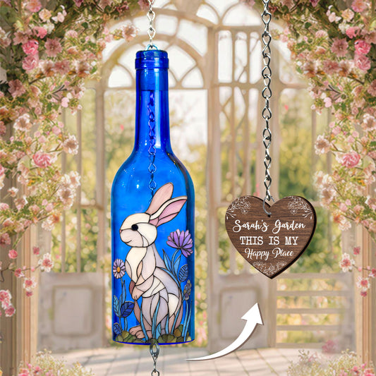 Fairy Garden Sound Cottagecore - Personalized Wine Bottle Wind Chime