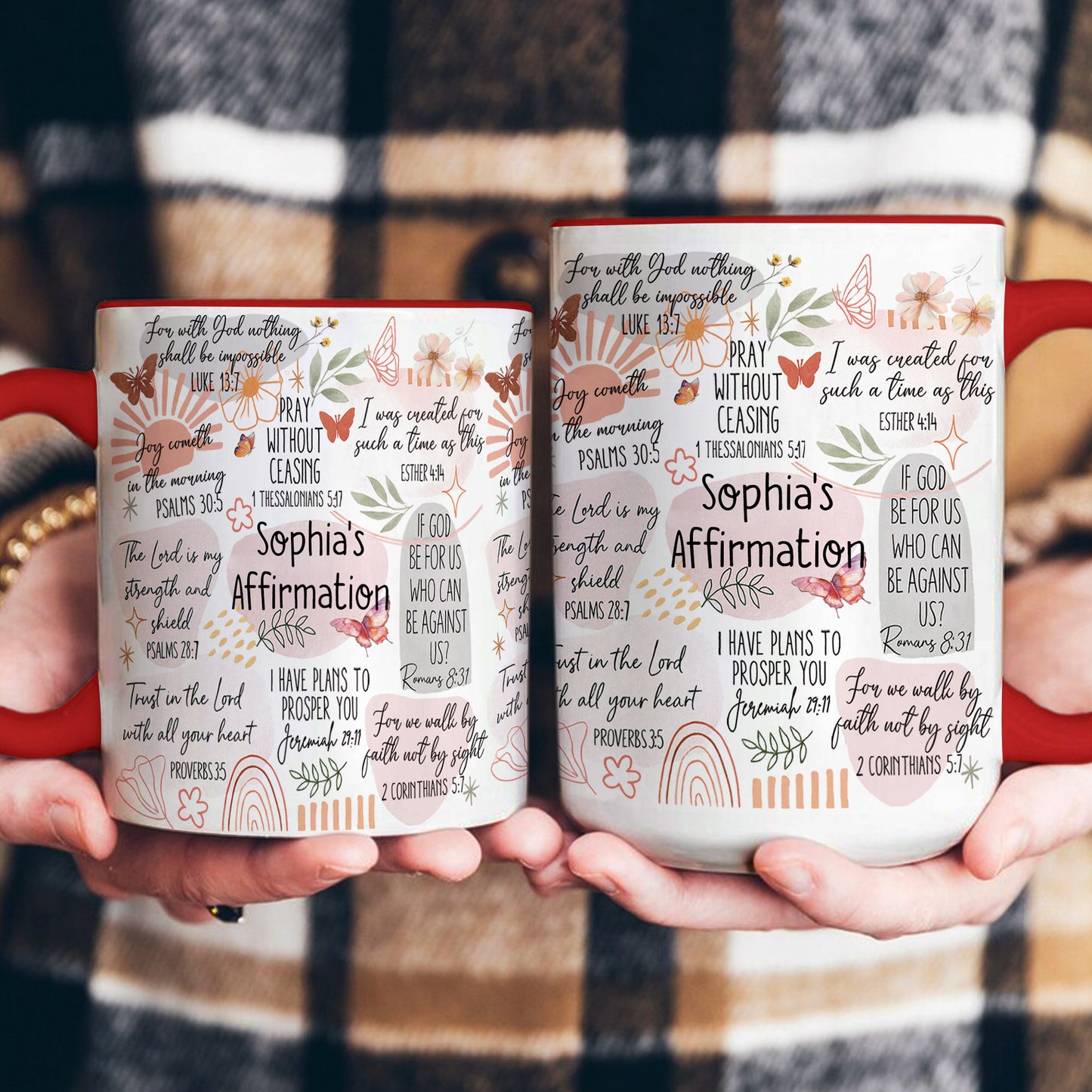 Faith Affirmation Bible Scripture Verses Christian Gift - Personalized Accent Mug