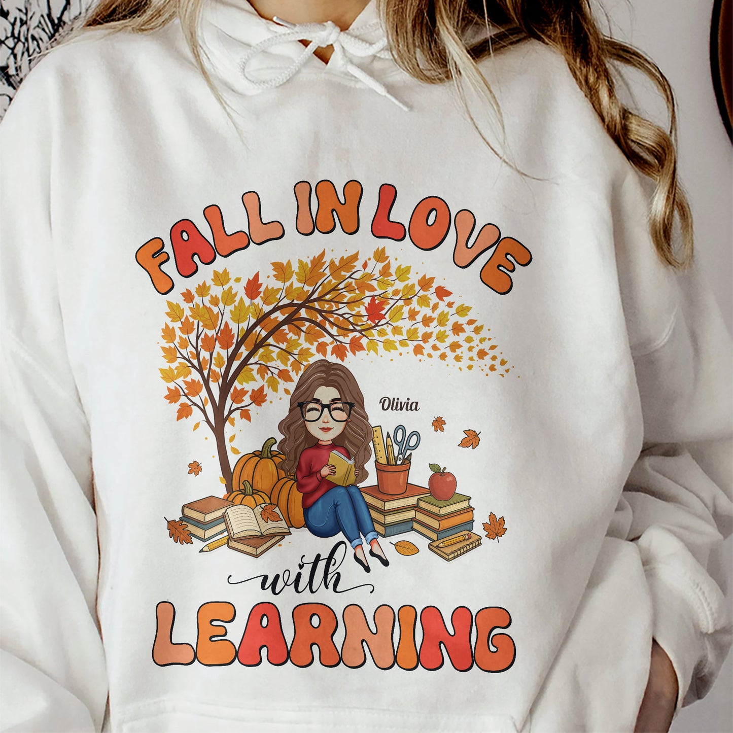 Fall In Love With Learning Teacher Autumn Gift - Personalized Shirt