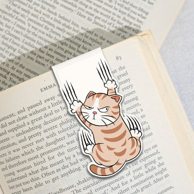 Falling Cat - Personalized Magnetic Bookmark