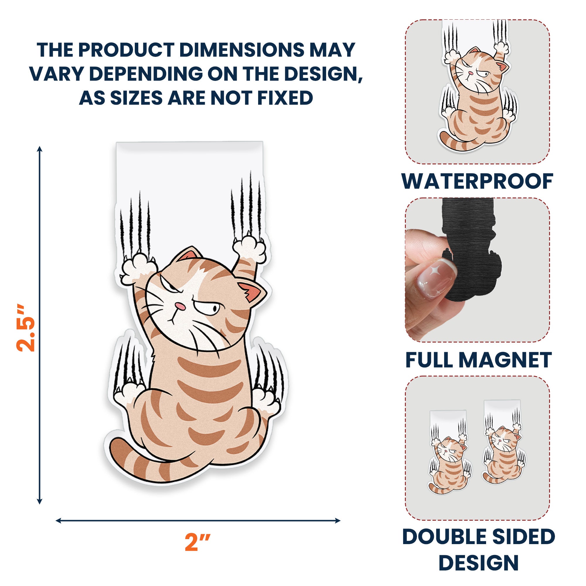 Falling Cat - Personalized Magnetic Bookmark