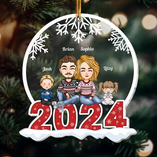 Family 2024 - Personalized Custom Shaped Acrylic Ornament - Christmas, New Year Gift For Family, Sisters, Brothers, Sibling