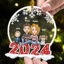 Family 2024 - Personalized Custom Shaped Acrylic Ornament - Christmas, New Year Gift For Family, Sisters, Brothers, Sibling