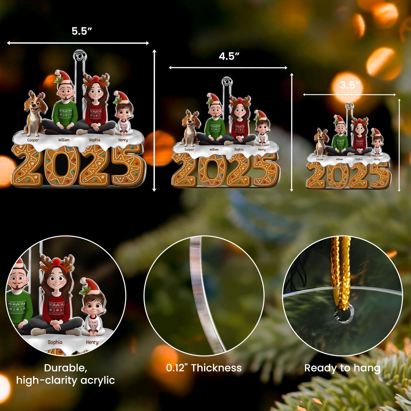 Family 2025 Personalized Acrylic Ornament Macorner