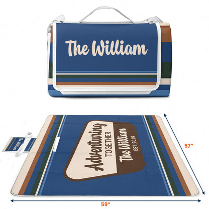 Family Adventuring Together - Personalized Picnic Blanket