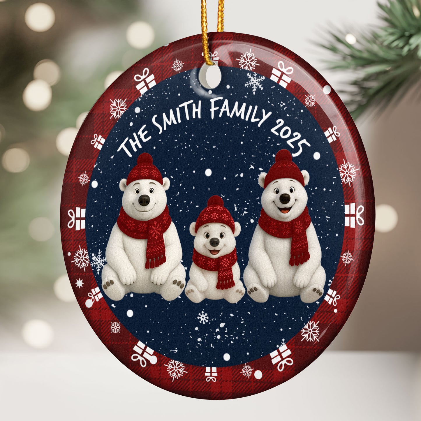 Family Bear - Personalized Ceramic Ornament