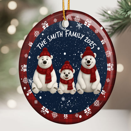 Family Bear - Personalized Ceramic Ornament