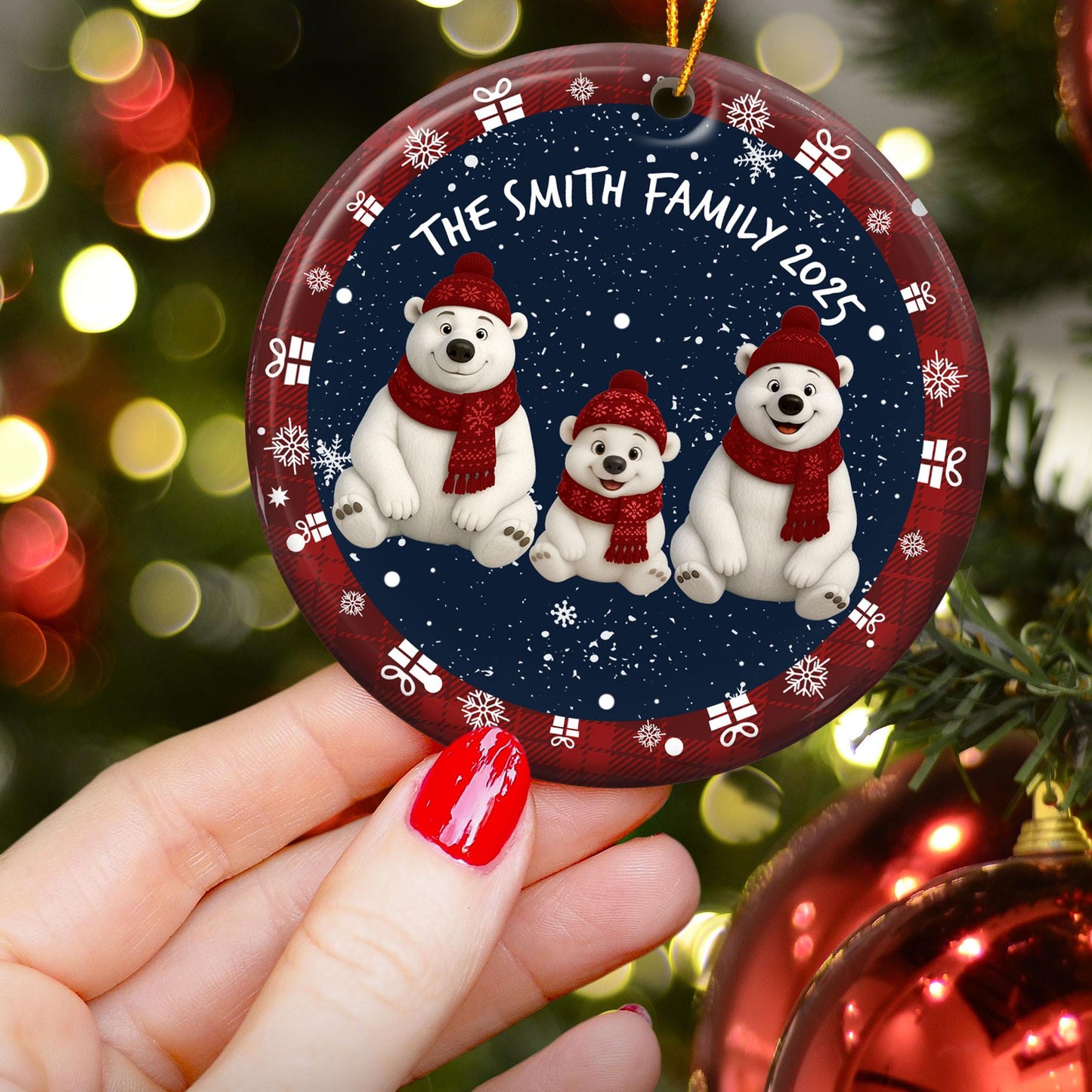 Family Bear - Personalized Ceramic Ornament