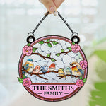 Family Bird - Personalized Window Hanging Suncatcher Ornament