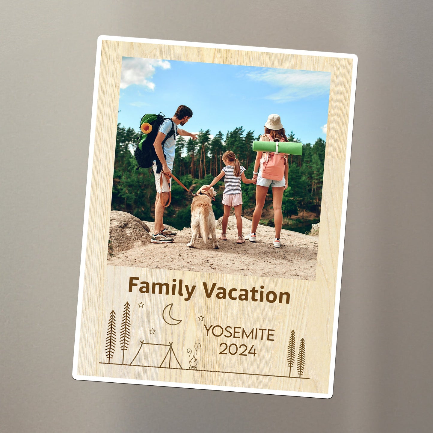 Family Camping Trip - Personalized Photo Magnet