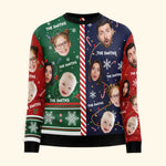 Family Candy Cane Christmas - Personalized Photo Ugly Sweater