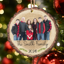 Family Christmas  - Personalized Wooden Photo Ornament