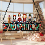 Family Christmas 2026 - Personalized Window Hanging Suncatcher Ornament